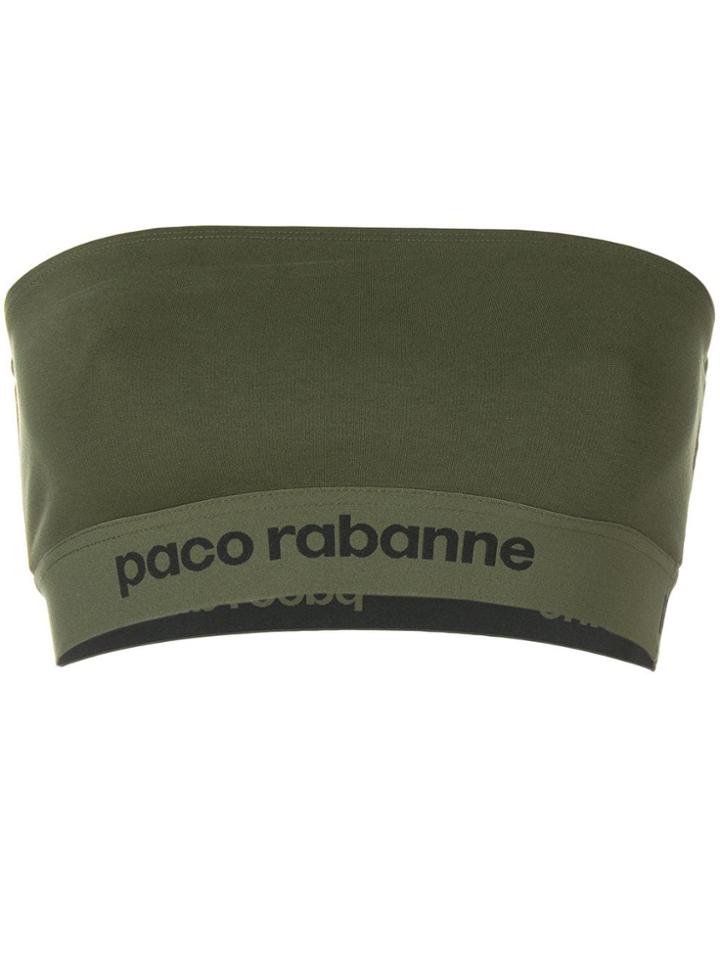 Paco Rabanne Logo Printed Tube Top - Green