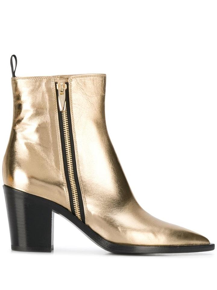Gianvito Rossi Metallic Ankle Boots - Gold