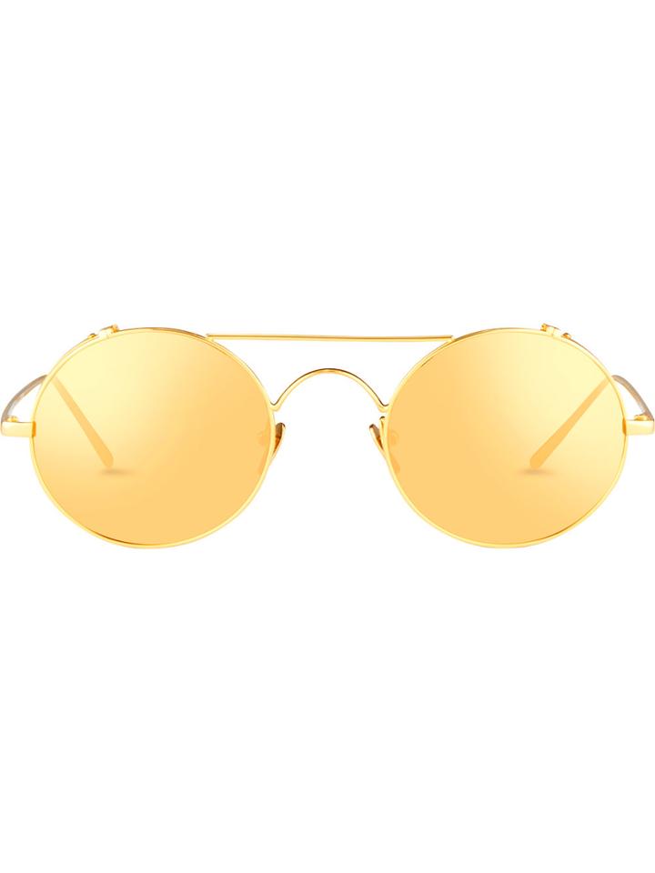 Linda Farrow 427 C1 Browline Sunglasses - Yellow & Orange
