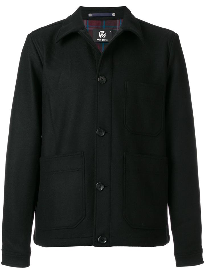 Ps By Paul Smith Open Pocket Shirt Jacket - Black