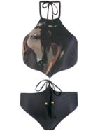 Yes Master Wild Horse Cut-out Swimsuit - Black