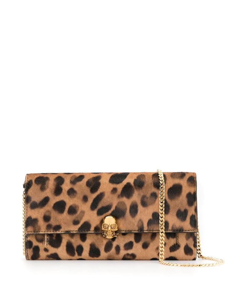 Alexander Mcqueen Skull Chain Wallet - Brown