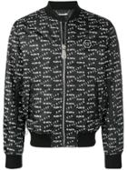 Philipp Plein All-over Logo Bomber Jacket - Black