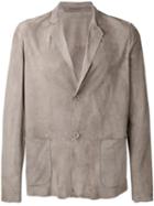 Salvatore Santoro Leather Blazer, Men's, Size: 48, Grey, Leather