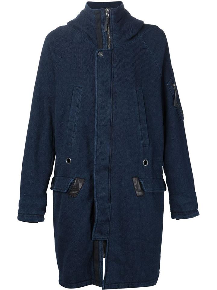 11 By Boris Bidjan Saberi Semi-raw Denim Hooded Parka