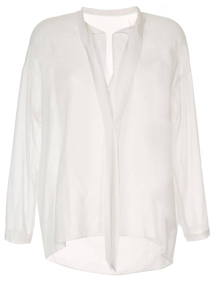 Des Prés Oversized Sheer Blouse - White
