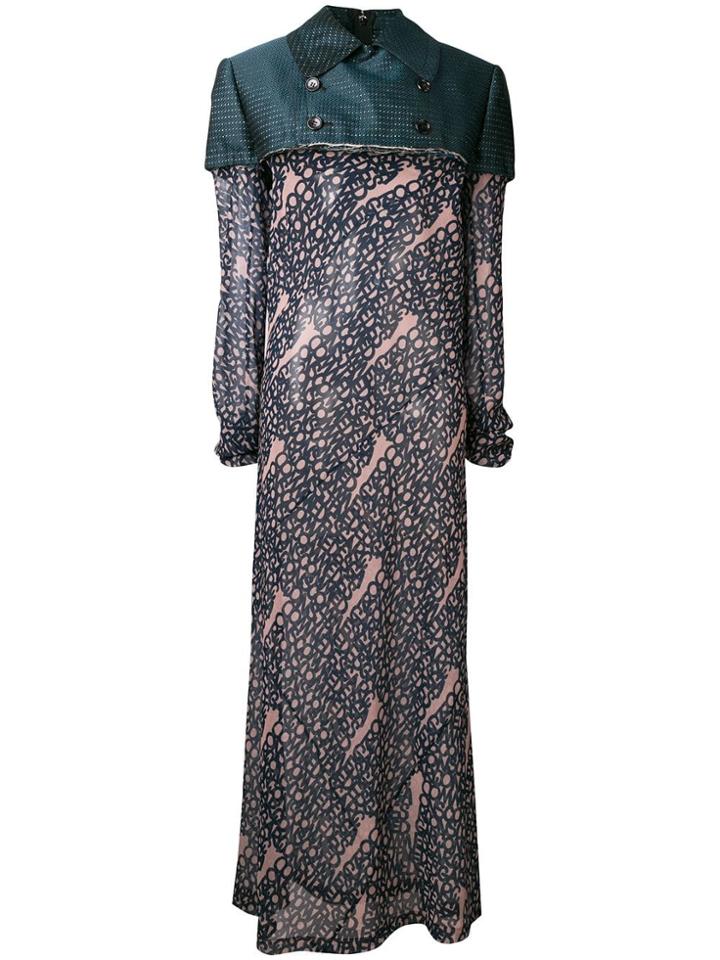 Comme Des Garçons Long Layered Dress - Blue