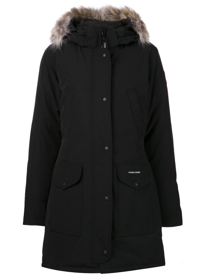 Canada Goose - 'trillium' Parka - Women - Cotton/polyester/coyote Fur - S, Black, Cotton/polyester/coyote Fur