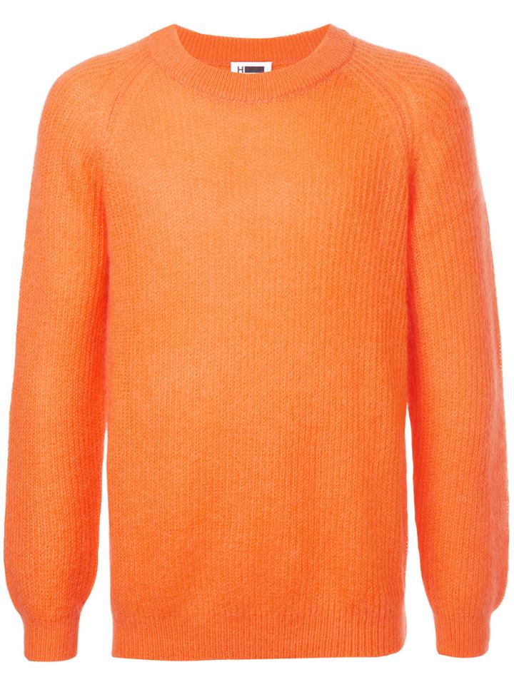 H Beauty & Youth Ribbed Crew Neck Sweater - Yellow & Orange
