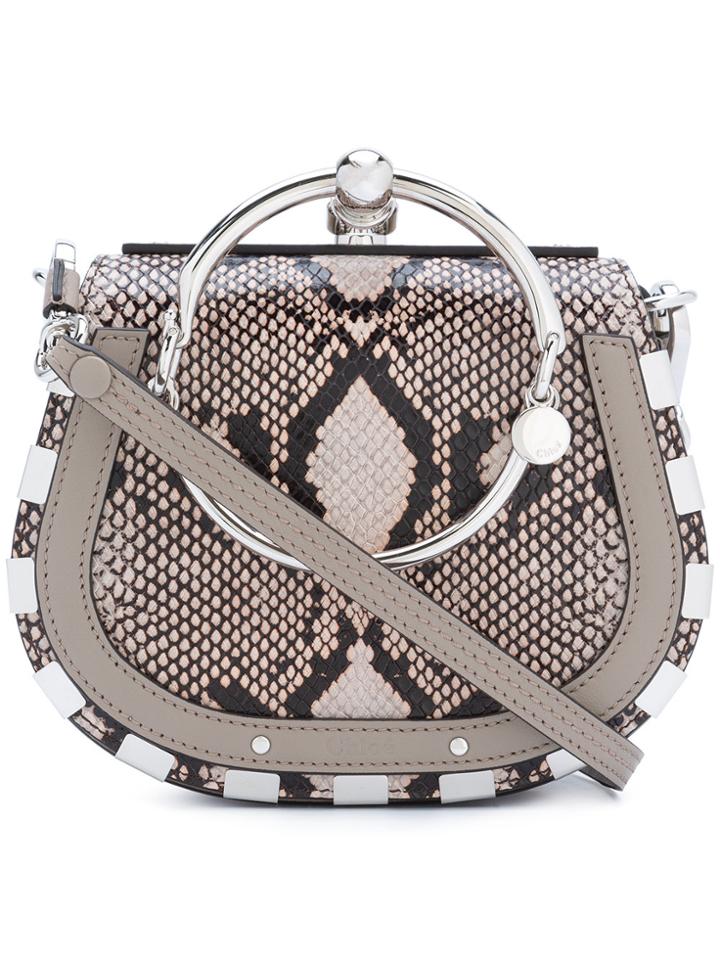 Chloé Small Nile Python Print Bracelet Bag - Grey