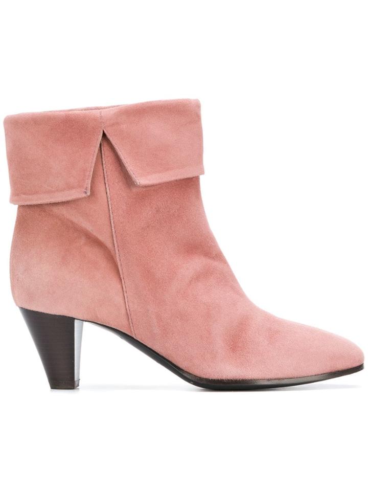Via Roma 15 Heeled Foldover Ankle Boots - Pink & Purple