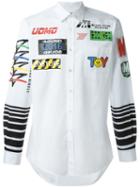 Moschino Racing Print Shirt, Men's, Size: 40, White, Cotton