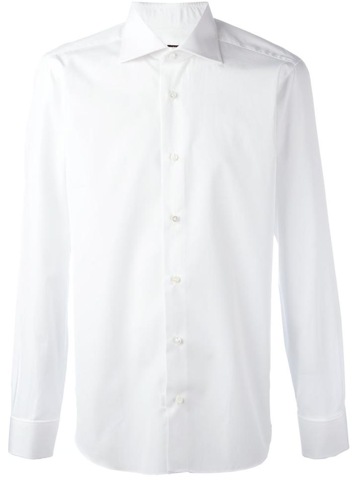 Barba Classic Button Down Shirt, Men's, Size: 41, White, Cotton