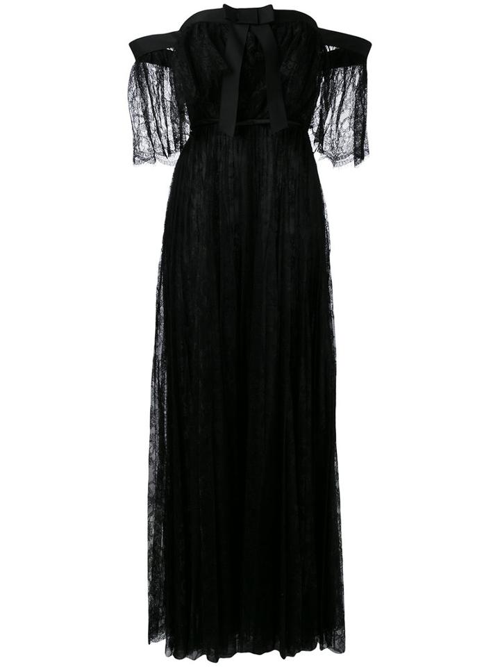 Giambattista Valli - Bardot Lace Gown - Women - Silk/polyamide/viscose - 42, Women's, Black, Silk/polyamide/viscose