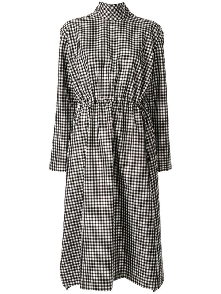 Ujoh Gingham Check Dress - Black