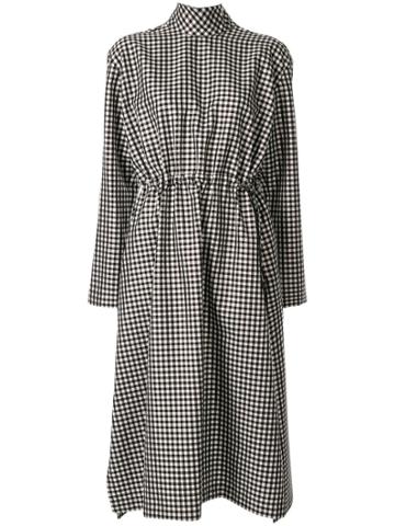 Ujoh Gingham Check Dress - Black