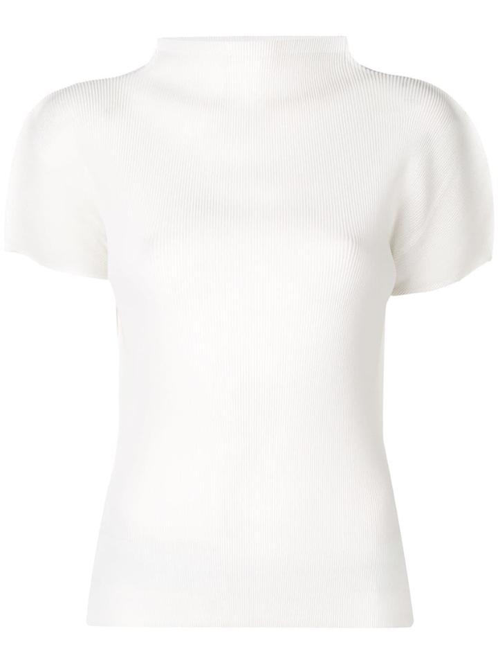 Pleats Please By Issey Miyake Short Sleeved Top - White