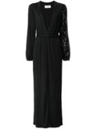 Sonia Rykiel Deep V-neck Belted Dress, Women's, Size: 36, Black, Viscose