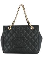 Chanel Vintage Quilted Chain Handbag - Black
