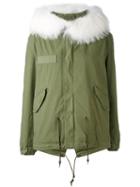 Mr & Mrs Italy - Army Mini Parka - Women - Cotton/lamb Skin/polyester/racoon Fur - M, Green, Cotton/lamb Skin/polyester/racoon Fur