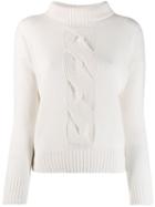 D.exterior Sweatshirt With Cable Knit Detail - Neutrals