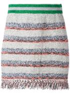 20:52 Striped Fringed Skirt, Women's, Size: 42, Grey, Cotton/polyester