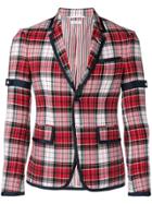 Thom Browne Armband Variegated Check Sport Coat - Red