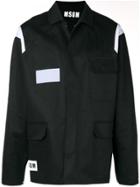 Msgm Contrast-panel Overshirt - Black