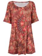 Lygia & Nanny Round Neck Printed Dress, Women's, Size: 48, Red, Polyamide/spandex/elastane