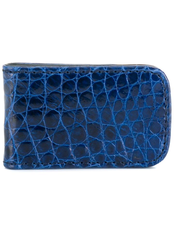 Jason Briggs Crocodile Effect Money Clip - Blue