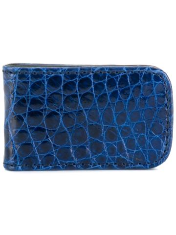 Jason Briggs Crocodile Effect Money Clip - Blue
