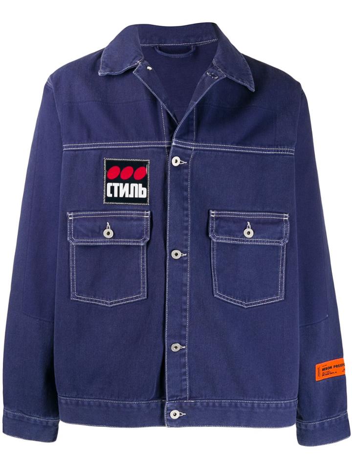 Heron Preston Denim Work Style Jacket - Blue