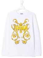 Moschino Kids Baroque Print Sweatshirt - White