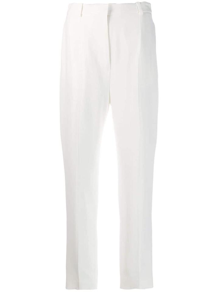Alexander Mcqueen High-waisted Cigarette Trousers - White