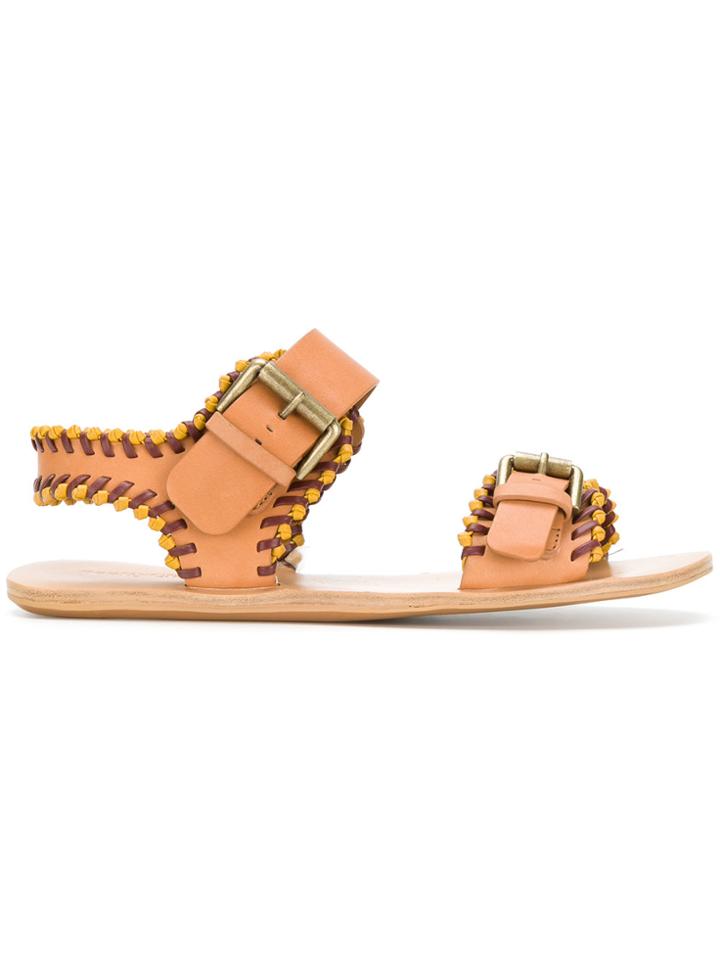See By Chloé Romy Whipstitch Flat Sandals - Brown