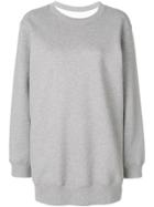 Mm6 Maison Margiela Checked Back Sweatshirt - Grey