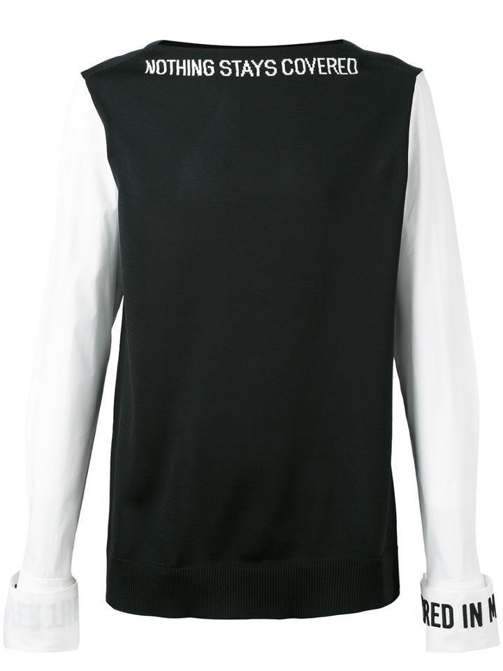 Juun.j Slogan Neck And Cuff T-shirt, Men's, Size: 48, Black, Polyethylene/cotton/polyurethane
