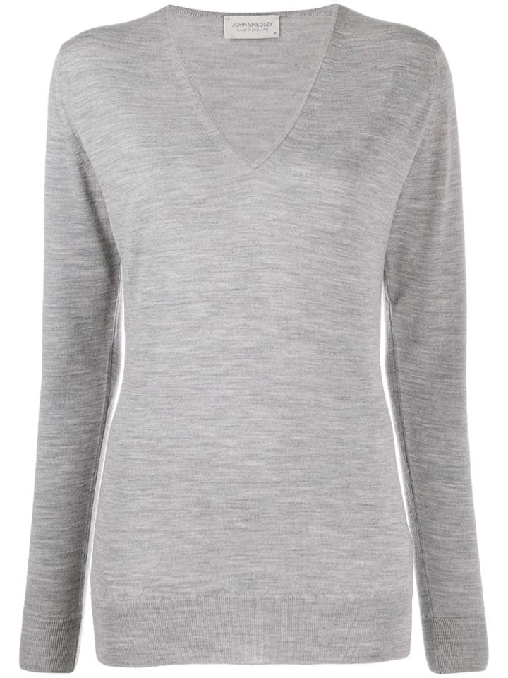John Smedley Orchid V-neck Jumper - Grey