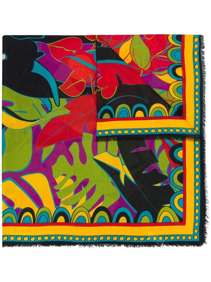 La Doublej Plant Print Scarf - Green