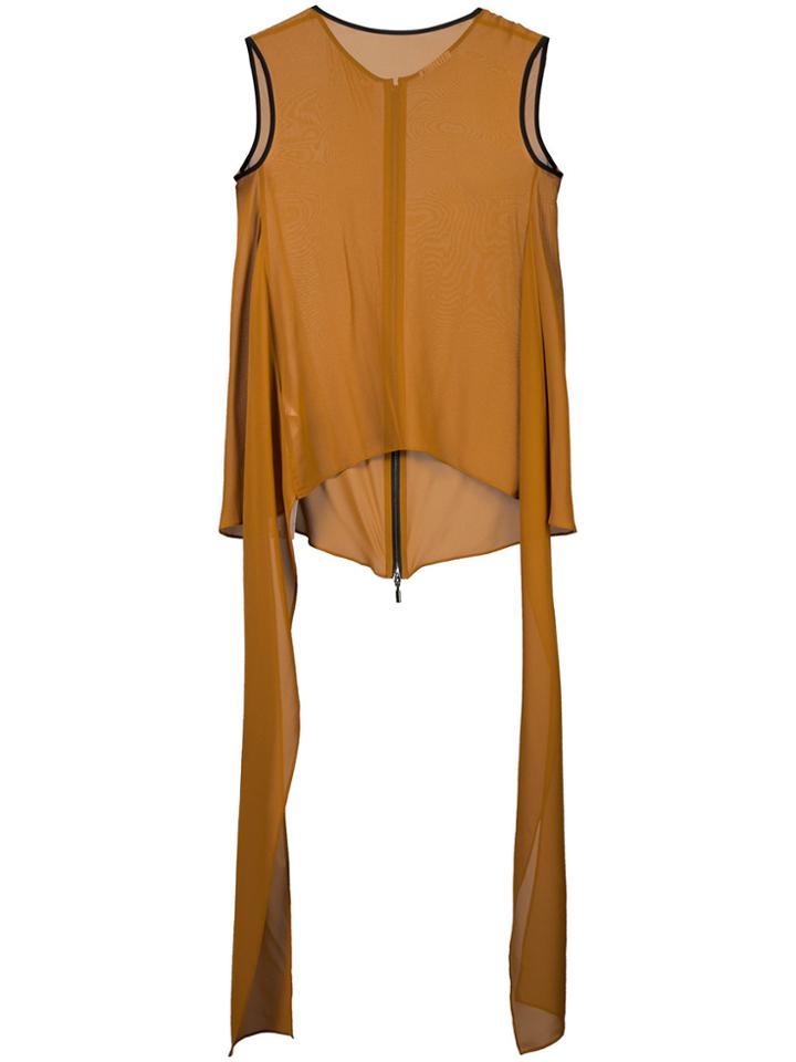 Maticevski Sheer Draped Tank Top - Brown