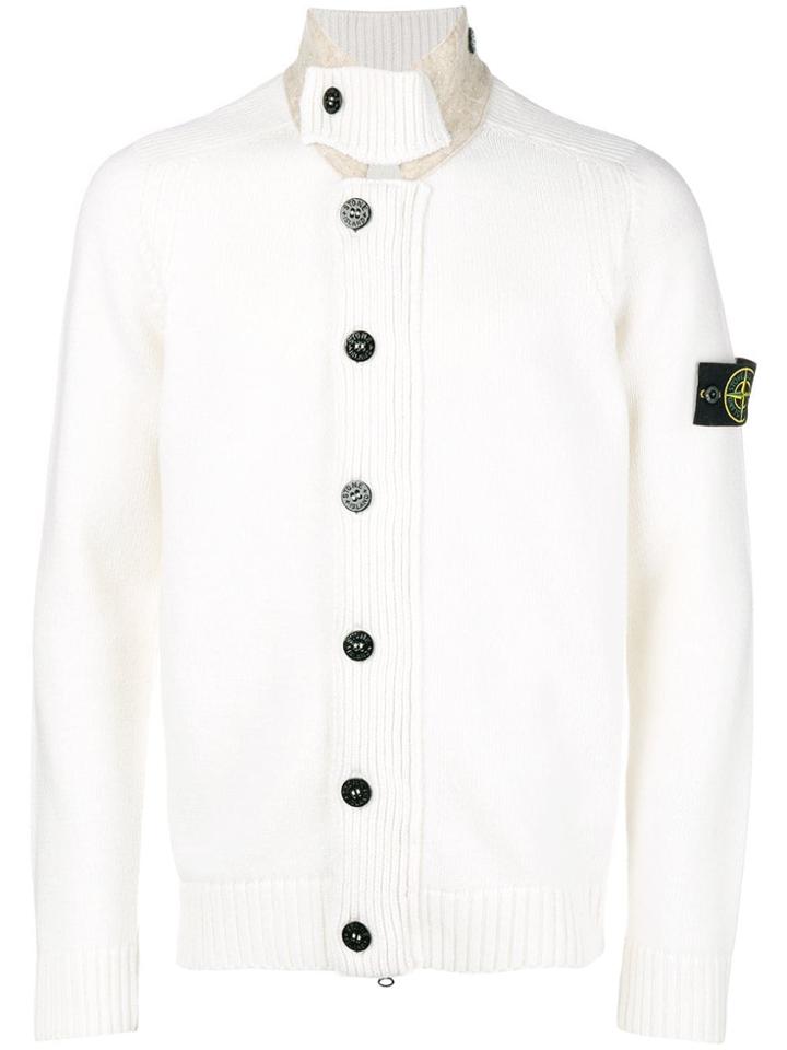 Stone Island Button Up Cardigan - White