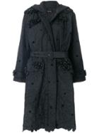 Simone Rocha Embellished Floral Quilted Coat - Black