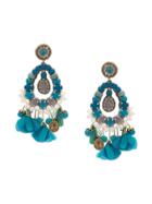 Ranjana Khan Folk-inspired Earrings - Blue
