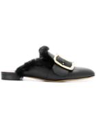 Bally Buckled Mules - Black