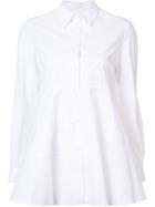 Co Ruffled Shirt, Women's, Size: Medium, White, Cotton