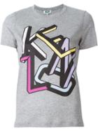 Kenzo Kenzo Letters Print T-shirt, Women's, Size: L, Grey, Modal/cotton