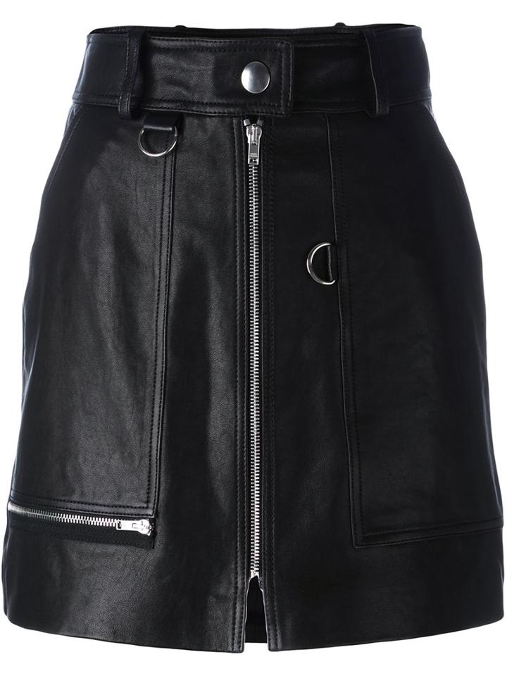 Isabel Marant 'lynne' Mini Skirt, Women's, Size: 42, Black, Lamb Skin/viscose/acetate