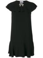 Red Valentino Cape Sleeved Dress - Black