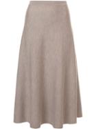 Gabriela Hearst Flared Midi Skirt, Women's, Size: Large, Brown, Wool/cashmere/nylon/spandex/elastane