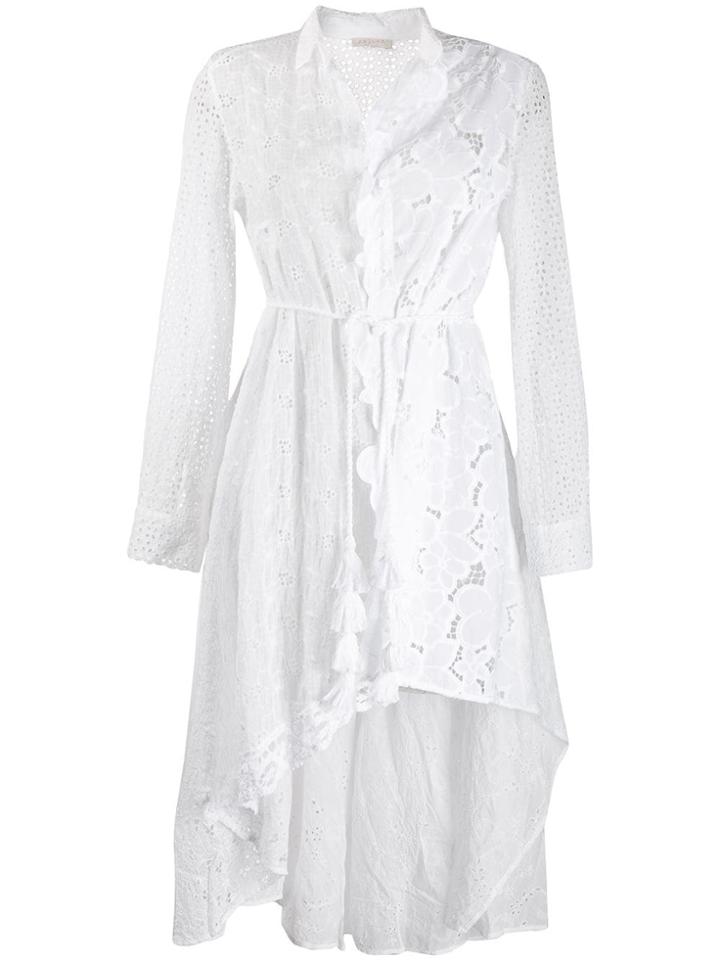 Anjuna Asymmetric Broderie Anglaise Shirt Dress - White